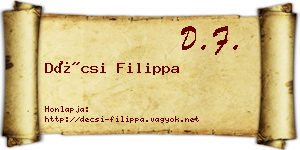 Décsi Filippa névjegykártya
